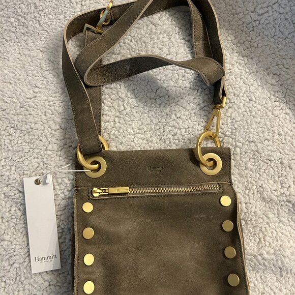 Hammitt Small Leather Crossbody Bag Tony Sml Pew/Brushed Gold - Picture 7 of 7